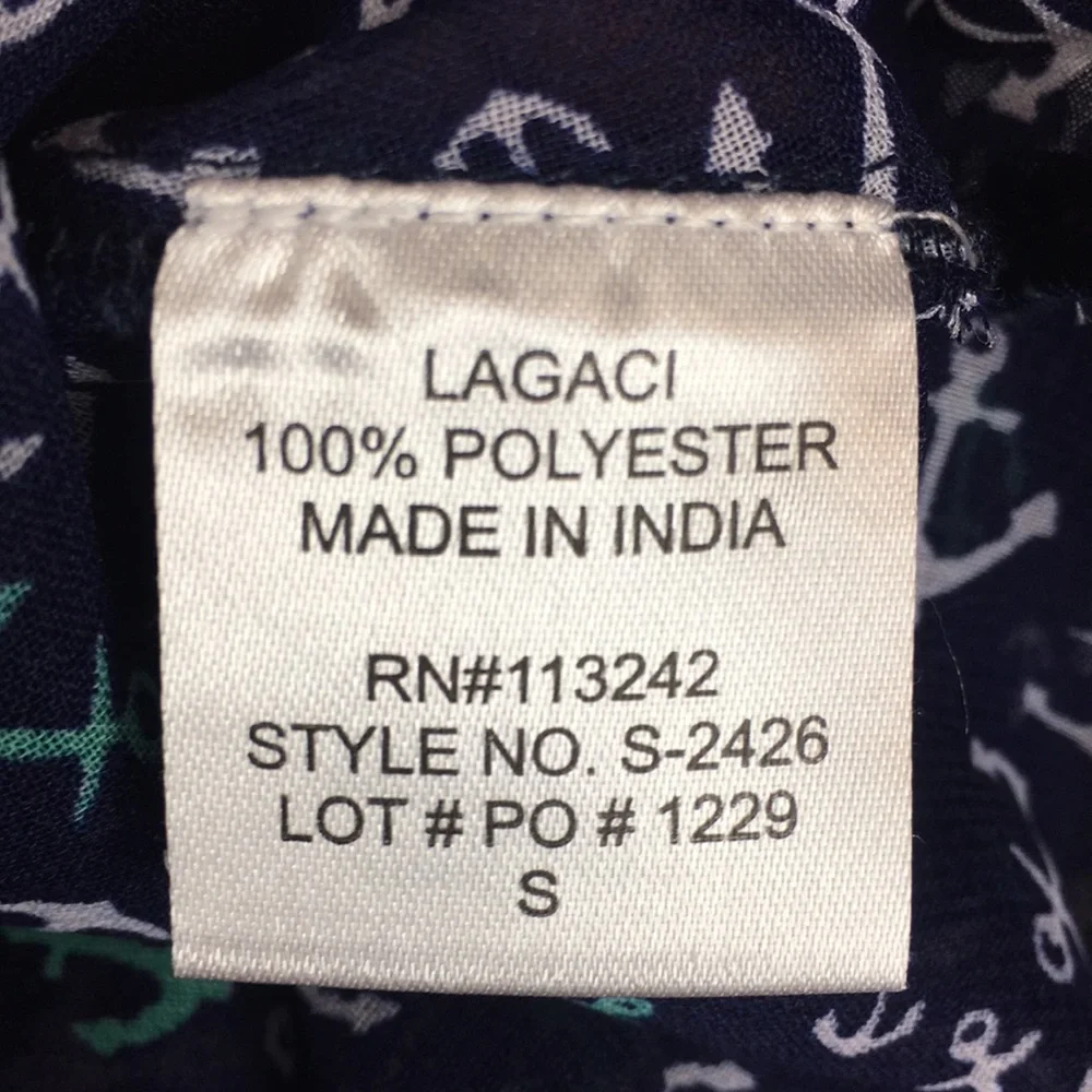 Lagaci Sheer Racerback Anchor Tank Top Navy S - Picture 8 of 9